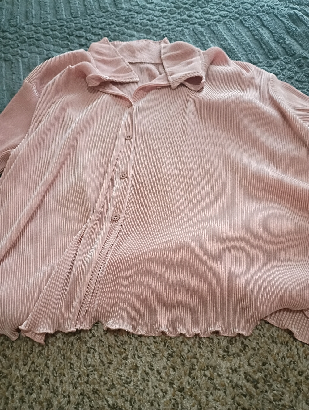 SHEIN Curve Soft Pink Pleated Blouse 2XL